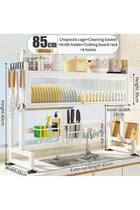 Dish Rack Organizer Stainless Steel with Doors Over Sink Dish Drying Rack Storage Rack Kitchen Dish Drainer Nonslip Kitchen Multipurpose Rack Dust-Proof