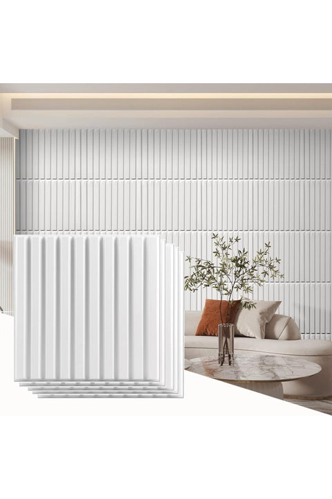 3D Wall Panels Peel and Stick, Slat Wall Panel for Modern Decor, Wall Accents for Interior Wall Decor, 12 Pack PVC Flower Textured Wall Panels for Living Room Lobby Bedroom Hotel Office