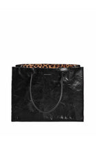 Miroshnikov Women’s Large Shopper Bag for Office & Work, Glossy PU Shoulder Tote, Memory Crinkle Effect, Spacious Lightweight Handbag, No Fastener, 40×31×12 cm