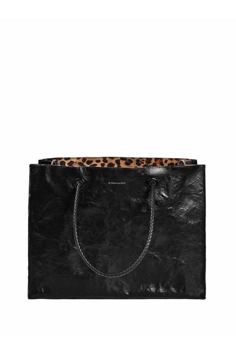 Miroshnikov Women’s Large Shopper Bag for Office & Work, Glossy PU Shoulder Tote, Memory Crinkle Effect, Spacious Lightweight Handbag, No Fastener, 40×31×12 cm
