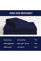 MOONCEE 6 Pcs Bed Sheet King Size Set With Duvet Cover 220x240 Microfiber Bed Sheets Bedding Set Includes 1 Fitted Sheet, 1 Quilt Cover & 4 Pillows Cases (Royal Blue, 6Pcs Duvet Cover Set- King)