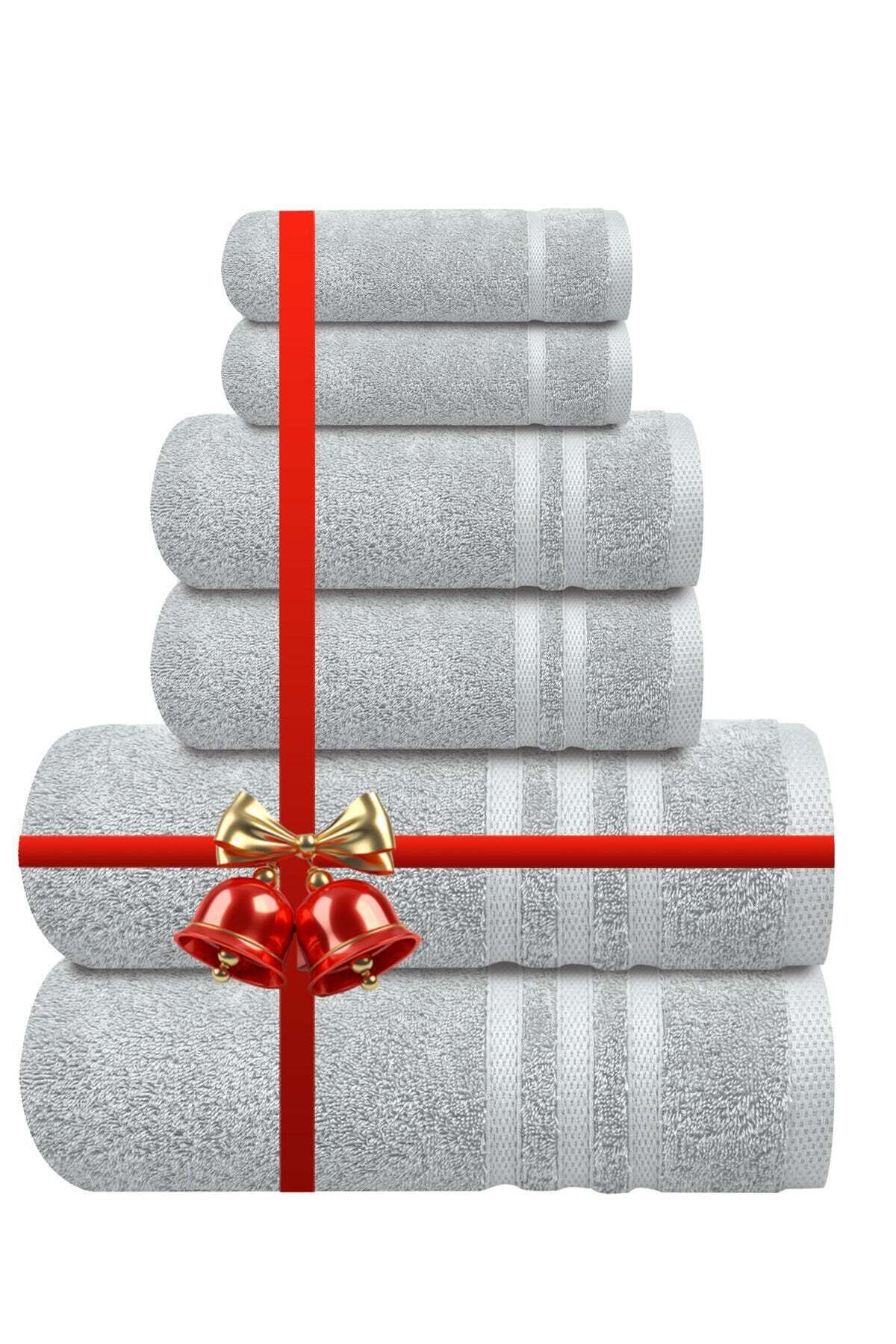 Infinitee Xclusives Premium Grey Bath Towel Set - 100% Turkish Cotton 2 Bath Towels, 2 Hand Towels, 2 Washcloths - Soft, Absorbent, Durable – Quick Dry - Perfect for Daily Use by Infinitee Xclusives