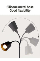 LED Floor Lamp with Double Lights, Vertical Ground Lamp With Adjustable Reading Light, Standing Light for Living Room, Bedroom, Office