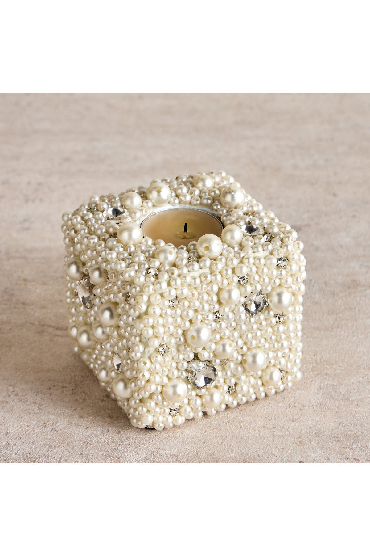 Beaded Tealight Candleholder - 9 cm