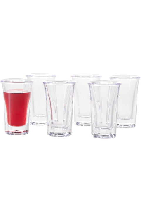 Clear Acrylic Shot Glasses, Set of 6, Unbreakable, Shatterproof, Dishwasher Safe (30ml)