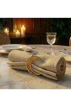 3 pc Star, Moon & Lantern Metal Napkin Ring Set - Gold