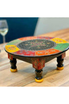 Premium Quality Wooden Decorative Hand Painted Multicolor Stool.