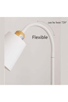 Floor Lamp White Black Wood Modern Standing Corner Reading Light, Black