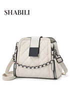 Women PU Shoulder Bag Crossbody Tote Satchel, Ladies Large Capacity Multi-Pocket Quilted Bucket Style Chain Handle Detachable Strap for Teenager Youth Daily Casual Party Travel Cross Bags (Bei