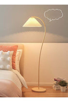 KLNAMAEAAN Retro Study and Living Room Style Floor Lamp with Pleated Lampshade with 12W Remote Control