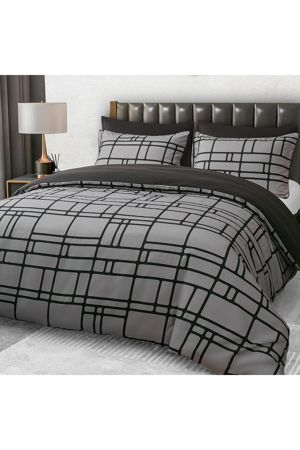 Pamposh Double Duvet Set, Premium Brushed Microfiber Duvet Cover, Ultra Soft, Hypoallergenic, Non-Ironing, Luxury Bedding Sets with Zipper Closure