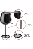 Wine Glasses Set of 4, 18oz Stainless Steel, Unbreakable & Portable Stemmed Metal Wine Glass