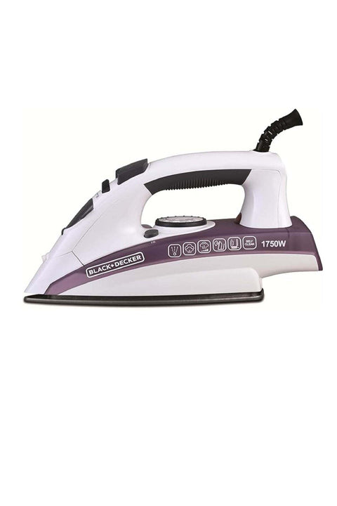 BLACK+DECKER Steam Iron - Ceramic Coated Soleplate With Anti Calc Drip Self Clean And Auto Shutoff