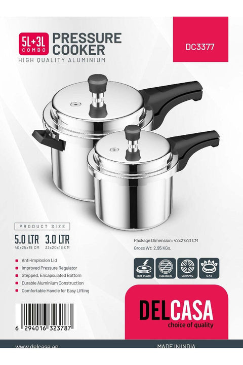 5+3Ltr Combo Aluminum Pressure Cooker