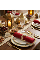 3 pc Star, Moon & Lantern Metal Napkin Ring Set - Gold