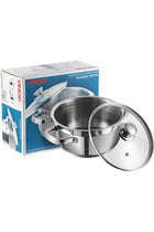 Stainless Steel Two Tone Saucepot with Glass Lid - 28 cm, 8.7 L