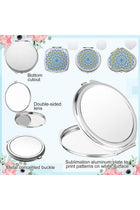12 Pcs Sublimation Compact Mirrors Bulk Set – Small Double-Sided Folding Pocket Makeup Mirrors for Heat Transfer, Customizable Travel Gift for Women, Heart Round Square