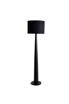 Black Floor Lamp with Jute Shade