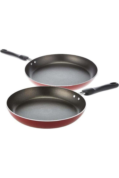 Frypan Set Of 2 Pieces-24 Cm And 28Cm|Aluminium|Non-Stick- Red Red 24/28cm