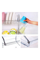 2 Layer Dish Drainer Rack Silver 35cm