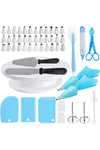 YCbingo 52-in-1 Cake Decorating Supplies Set with Turntable, Tips, Spatulas, Bags & Pen