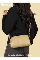 Women's Shoulder Bag Leather Handbag Small Crossbody Bags Purses with Wide Adjustable Strap & Premium Fabric Leather Shoulder Handbags Wallet