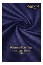 3‑Piece Striped Microfiber Flat Bed Sheet Set, Queen/King, 220x240cm, Royal Blue