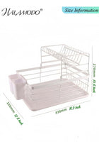 Dish Drying Rack, Stainless Steel Dish Rack for Kitchen Counter, 2-Tier Kitchen Organizers and Storage Rack with Drainboard and Cutlery Holder