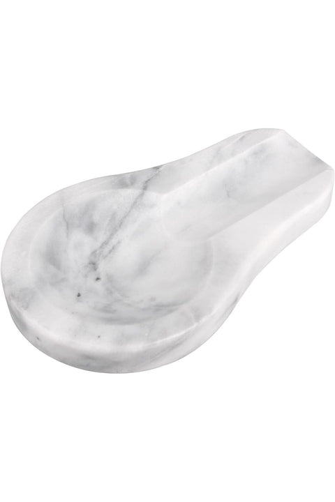 Marble Spoon Rest for Kitchen Stove Countertop, Marble Utensil Holder, Perfect for Spatula, Ladle, Fork (Light Grey)