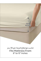 Bedding Fitted Sheet - Fits 120x200 Cm Bed For Twin Bed 2 Pcs (1 Fitted Sheet and 1 Pillowcase) - 30 Cm Deep Pocket - Solid Bed Sheet
