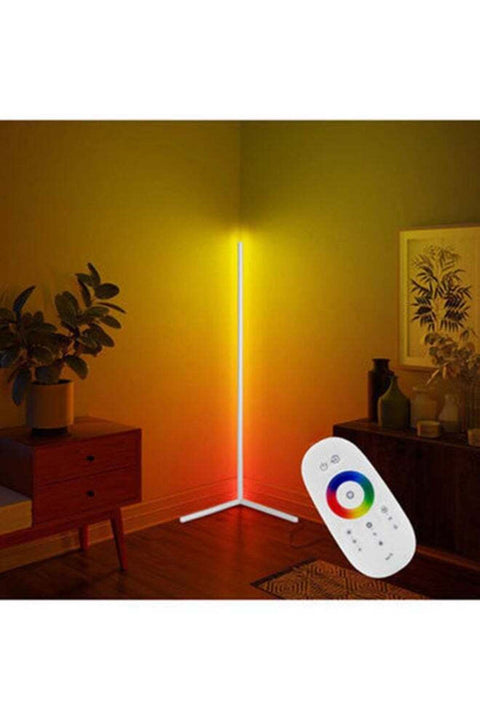 Smart LED Corner Floor Lamp With Remote Control White