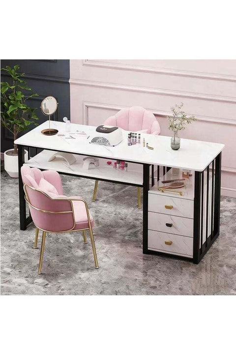 New Creative Nail Table for Nail Salons , Multifunctional Manicure Table with Storage and Open Shelves for Home,Workshop,Makeup Beauty Salon Workstation(100×40×76CM）