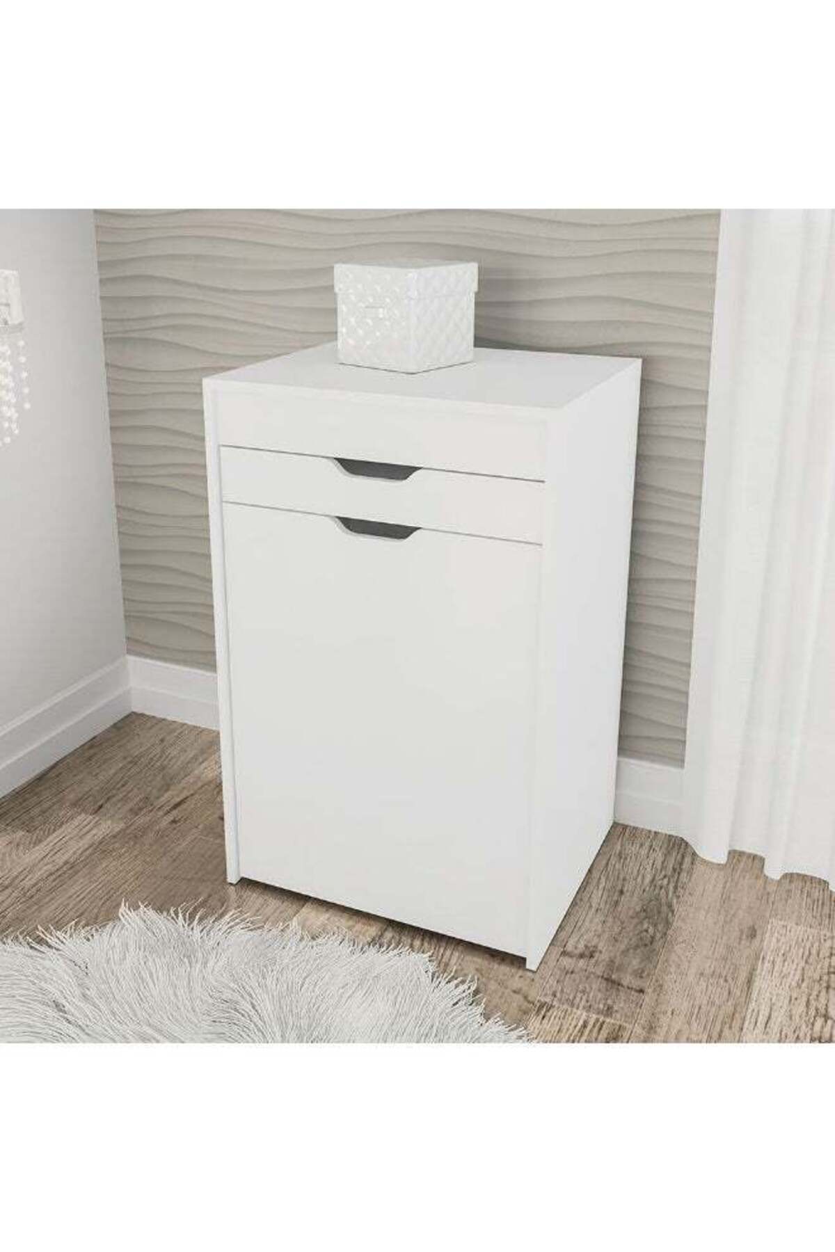 Eldon Compact Dressing Table | Vanity Table | Makeup Table | With Drawer And Storage In Seat Durable Vanity Table Dressing Makeup Desk With Storage Modern Design Bedroom Furniture L 54x45x130 Cm White