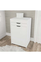 Eldon Compact Dressing Table | Vanity Table | Makeup Table | With Drawer And Storage In Seat Durable Vanity Table Dressing Makeup Desk With Storage Modern Design Bedroom Furniture L 54x45x130 Cm White