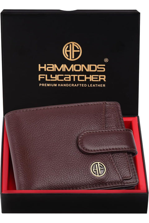 RFID Protected Brown Nappa Leather Wallet for Men|5 Card Slots| 1 Coin Pocket|2 Hidden Compartment|2 Currency Slots|1 ID Slot|with Easy Access Card Container