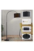 Floor Lamp With 12W Led Bulb Metal Warm Light Black