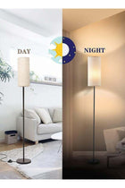 Floor Lamp for Living Room, Stand Up Lamp with Foot Switch & Linen Lampshade, Aesthetic Floor Lamps
