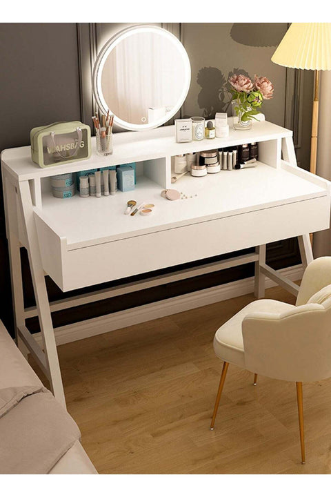 Modern Minimalist Bedroom Dressing Table With LED Mirror Dressing Table With Drawers Vanity Table Beautiful 60*40*126cm
