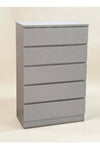 Modern 5-Drawer Chest of Drawers – Minimalist Bedroom Storage Unit - L80 x W40 x H123 cm