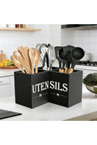 Extra Large Kitchen Utensils Holder with 3 Compartments, Corner Utensil Caddy for Countertop