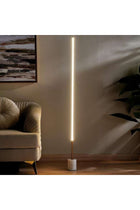 Siera Floor Lamp with Marble Base - Brass