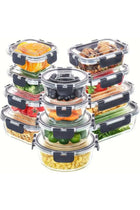 12pcs Glass Food Storage Containers with Lids, Meal Prep, Pantry Kitchen Storage Containers for Lunch, Leak Proof, Airtight Glass Lunch Bento Boxes for Microwave, Oven, Freezer And Dishwasher