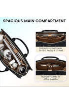 Laptop Bags for Women, 15.6 inch Waterproof Work Tote Bag with Clutch,