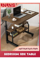 Bedroom Side Table,Small Standing Desk Adjustable Height,Rolling Computer Desk,Mobile Standing Desk with Wheels,Portable Stand Up Desk,Tall Computer Table,Adjustable Desktop Sit Stand Desk