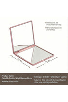 Rose Folding Compact Mirror, 1X/3X Magnifying Pink Dual-sided folding pocket mirror with 3X magnification, 7.5cm rose design for purse and travel