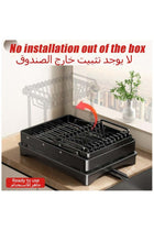 2 Tier Foldable Dish Rack, Double Storage Large Capacity, Kitchen Cutlery Drainer Rack with Water Conduit(Black)