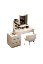 Vanity Desk, Makeup Dressing Table Vanity Bench with LED Mirror, Multifunctional Dresser Makeup Storage Cabinet with Drawers for Women and Girls 110*40*137cm, White