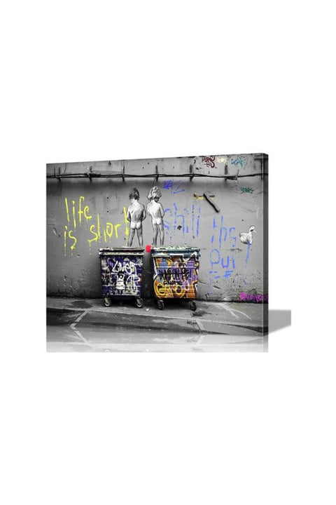 Wall Art Colorful Wall Decor Life Is Short Chill The Duck Out Canvas Wall Art Pop Art Decor Art Poster Wall Street Poster Artwork Bedroom Decor (16''Hx24''W)
