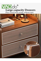 Nightstand with 2 Drawers, Modern Bedside Table with Open Wood Shelf, Minimalist Side Table, End Table Easy to Assembly for Bedroom Living Room Small Space Brown