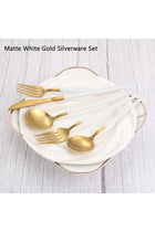 VANVRO Matte White Gold Silverware Set, 20-Piece Stainless Steel Flatware Set, Satin Finish